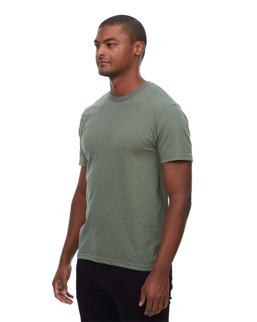 Unisex Epic CVC T-Shirt - OnModelSide - B813E0542 - Heather Military Green