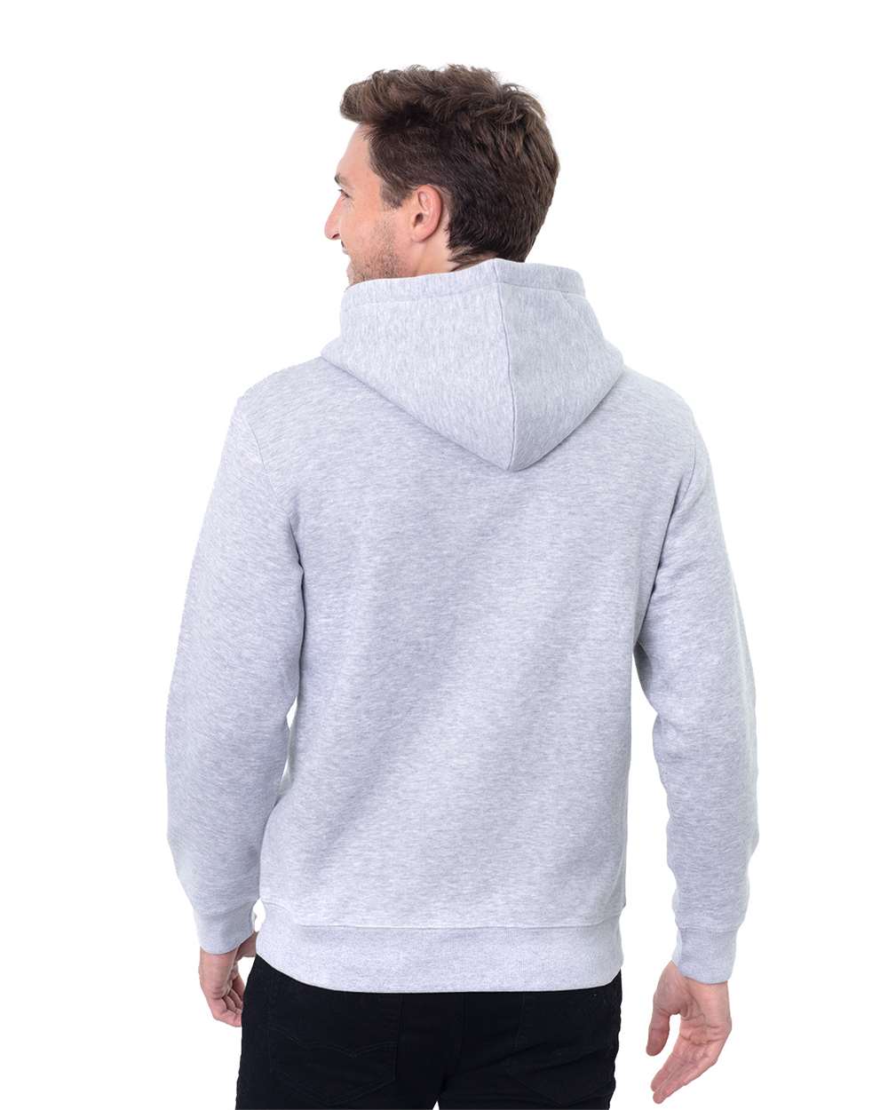 Unisex Epic Fleece Pullover Hooded Sweatshirt - OnModelBack - B815E0353 - Heather Grey