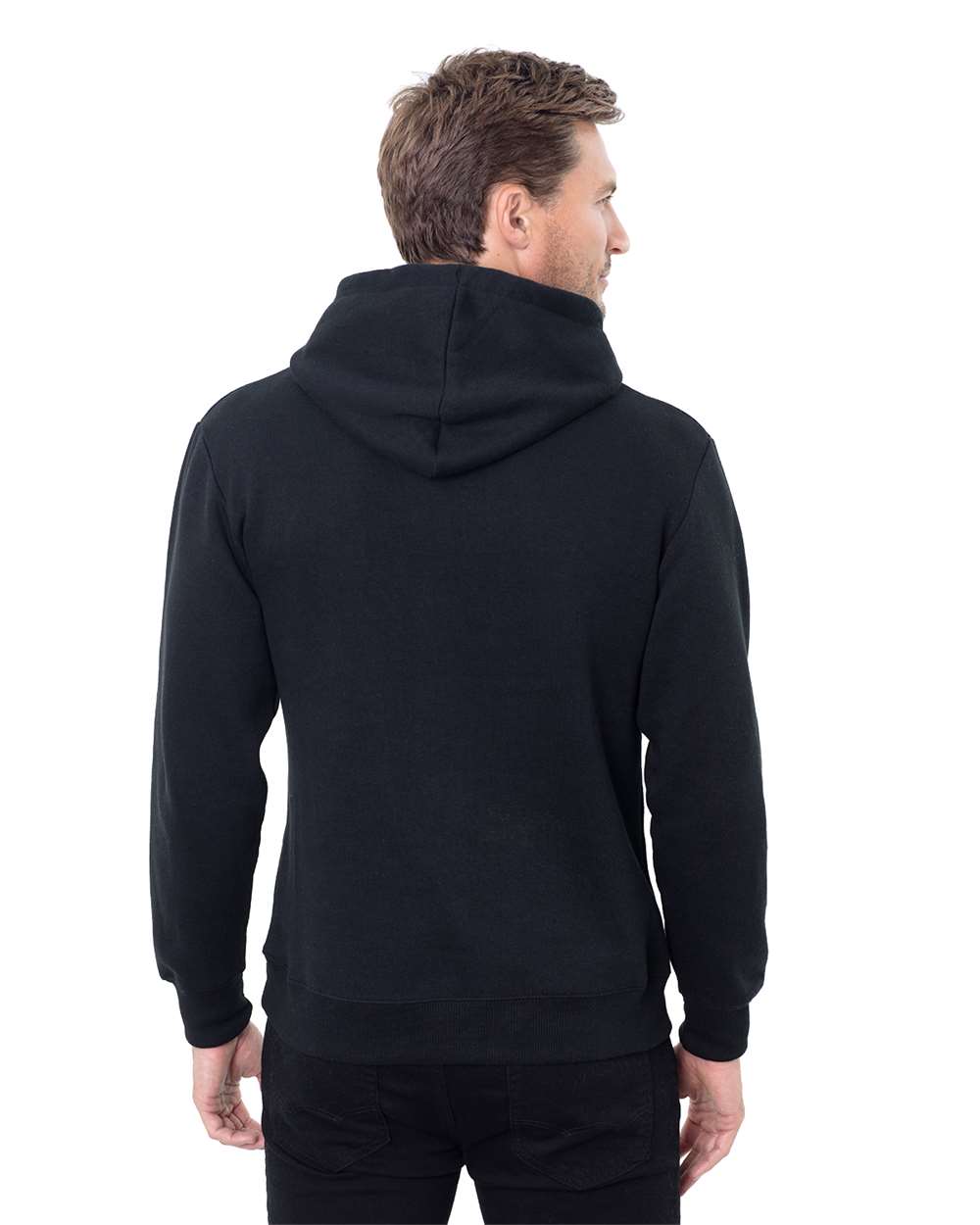 Unisex Epic Fleece Pullover Hooded Sweatshirt - OnModelBack - B815E0503 - Black