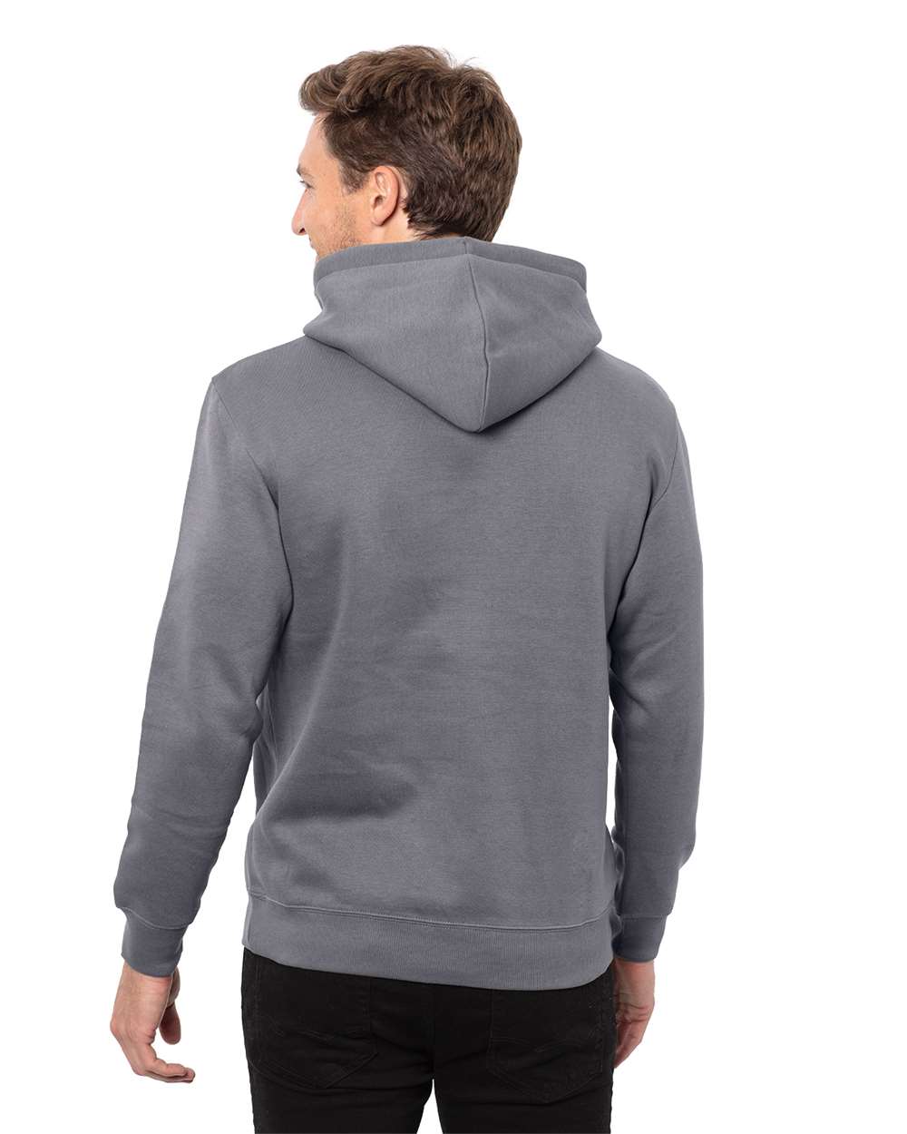 Unisex Epic Fleece Pullover Hooded Sweatshirt - OnModelBack - B815E0583 - Charcoal