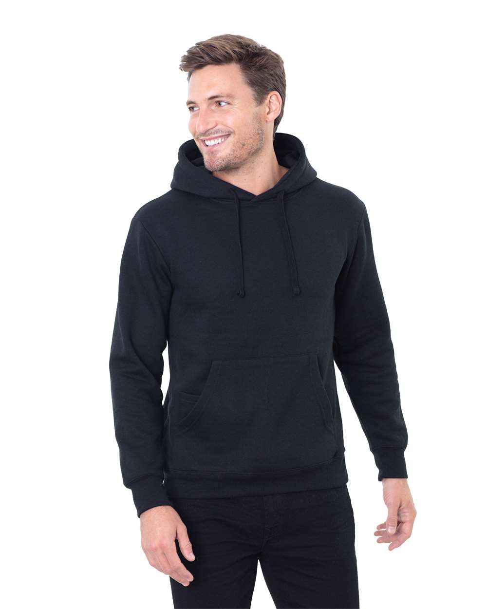 Unisex Epic Fleece Pullover Hooded Sweatshirt - OnModelFront - B815E0503 - Black