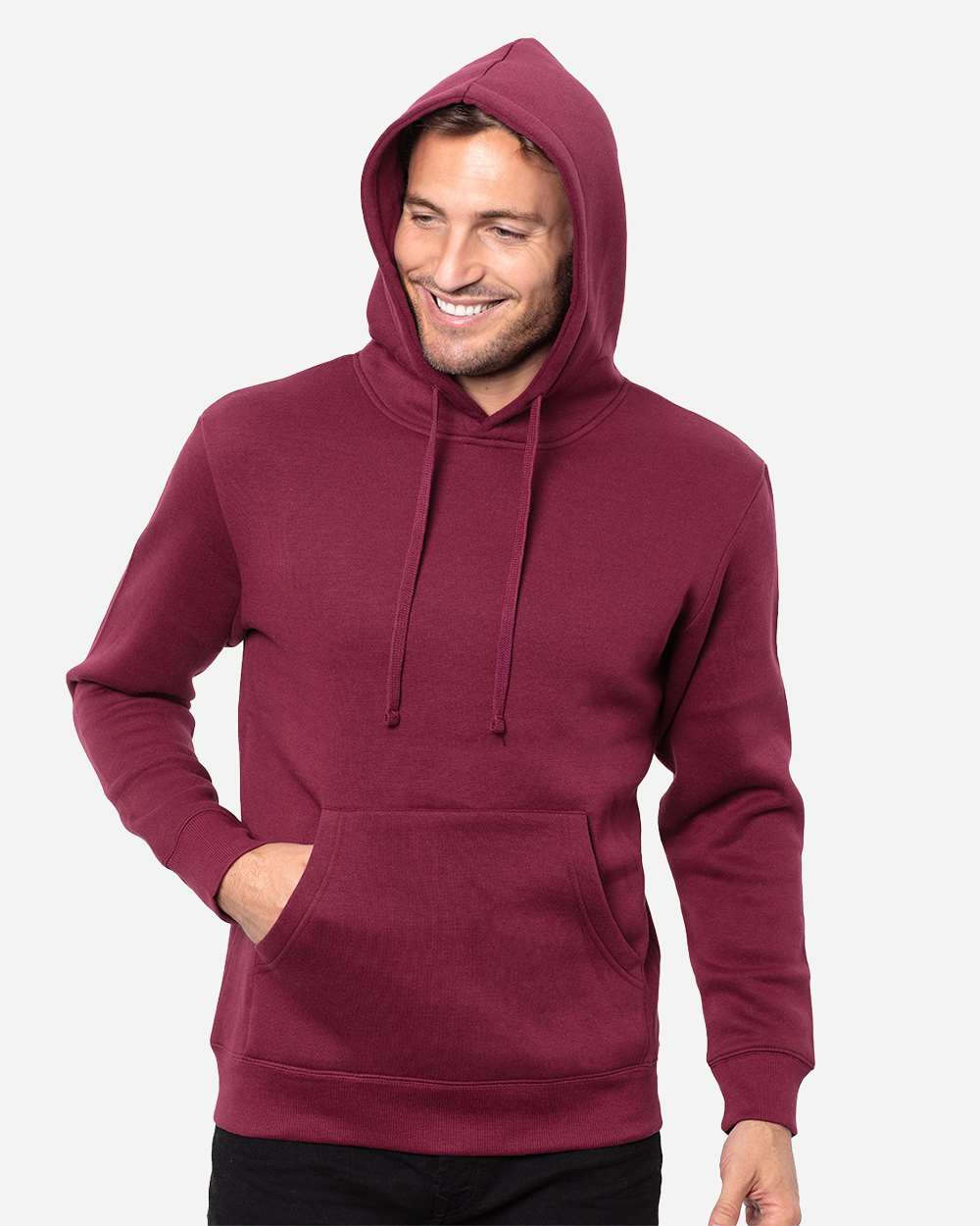 Unisex Epic Fleece Pullover Hooded Sweatshirt - OnModelFront - B815E0533 - Maroon