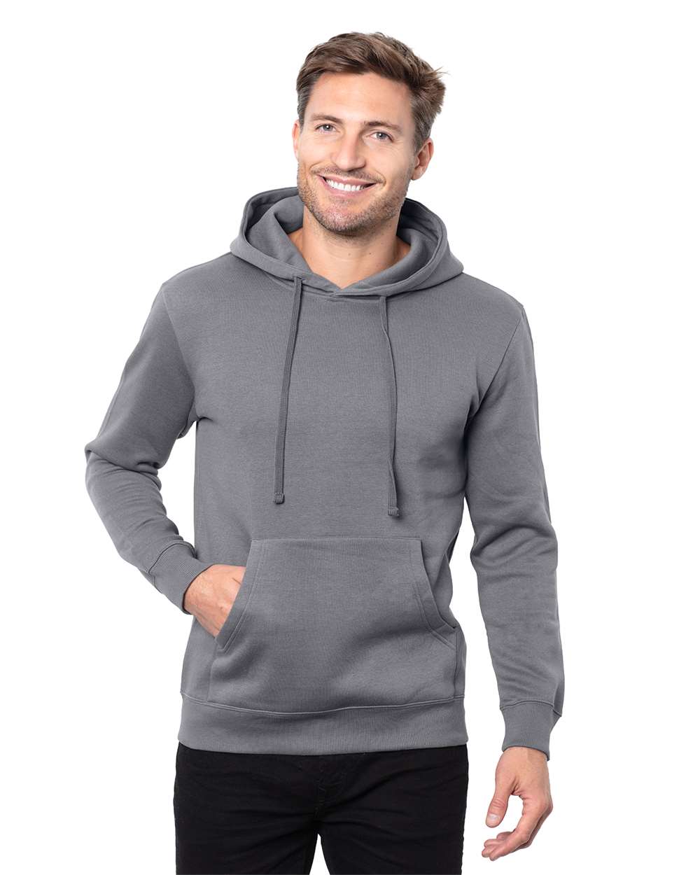 Unisex Epic Fleece Pullover Hooded Sweatshirt - OnModelFront - B815E0583 - Charcoal