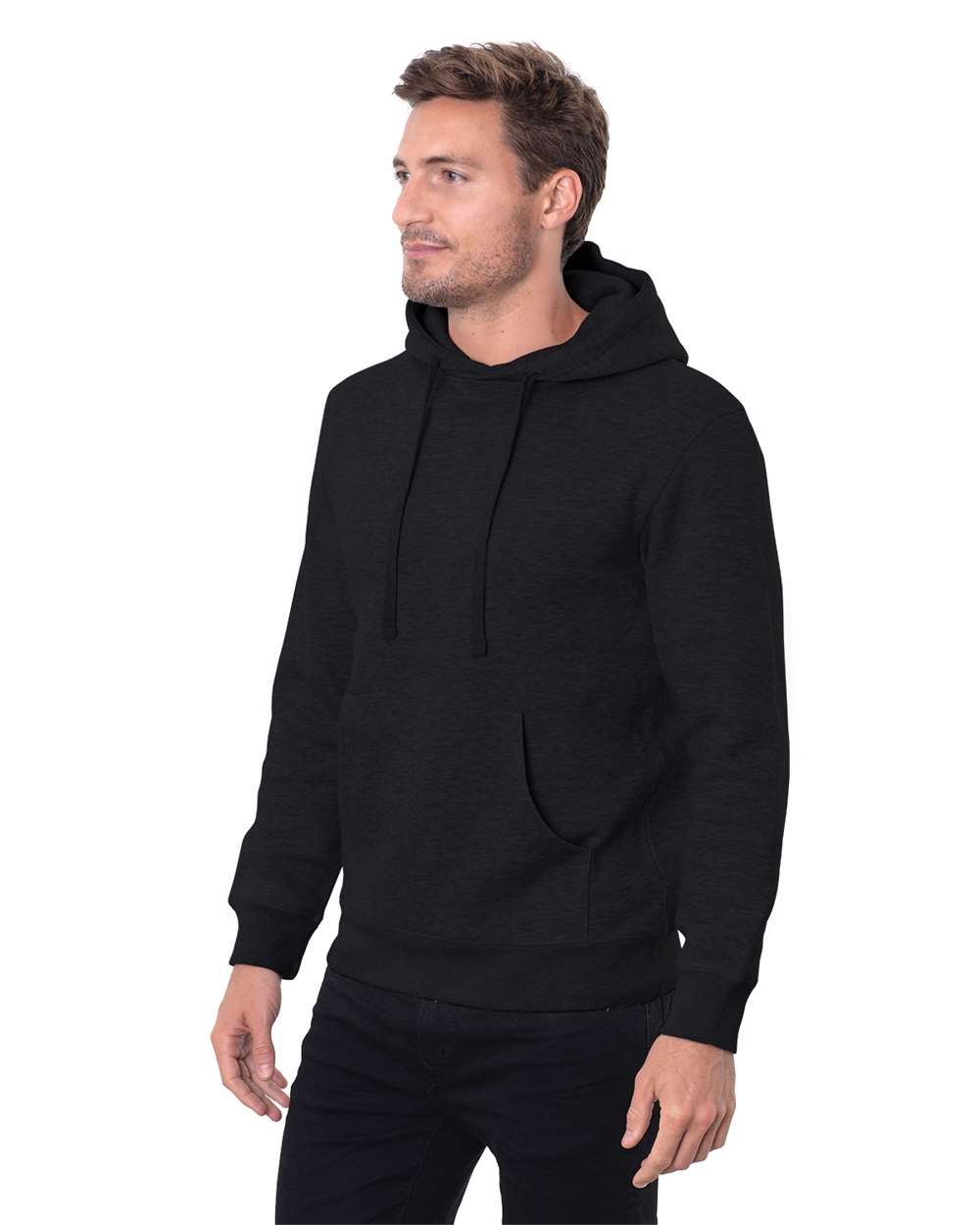 Unisex Epic Fleece Pullover Hooded Sweatshirt - OnModelSide - B815E0103 - Heather Black