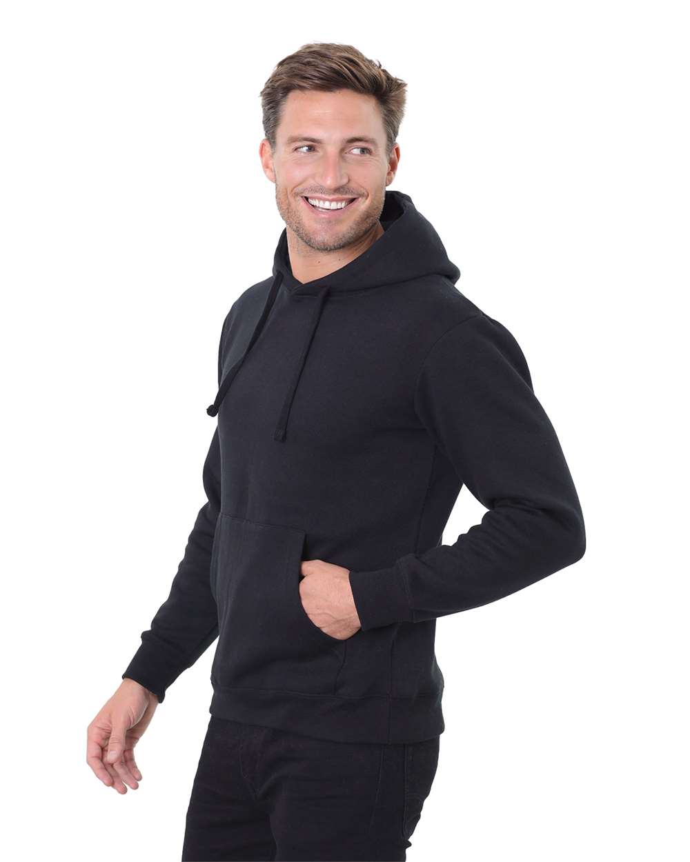 Unisex Epic Fleece Pullover Hooded Sweatshirt - OnModelSide - B815E0503 - Black