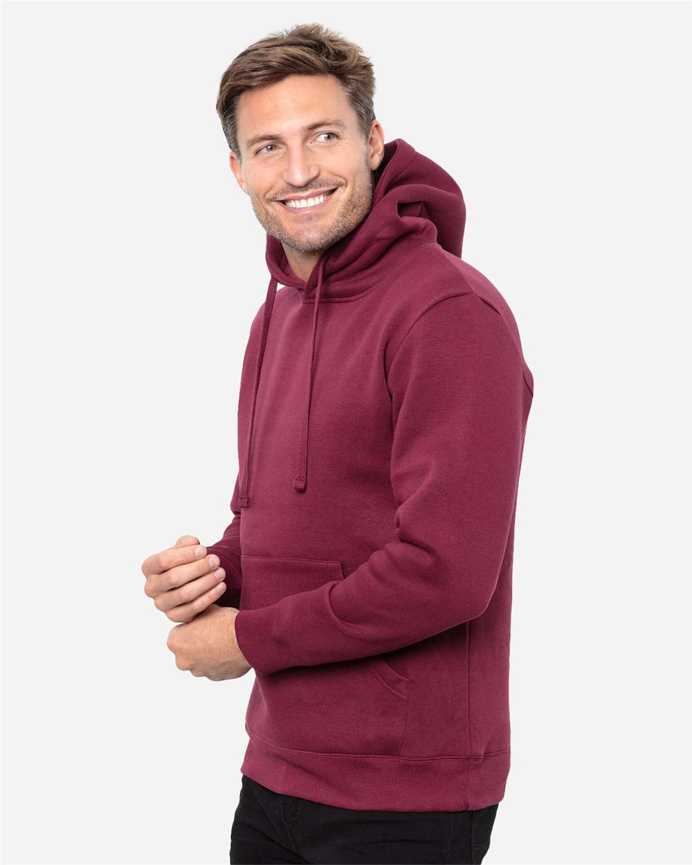Unisex Epic Fleece Pullover Hooded Sweatshirt - OnModelSide - B815E0533 - Maroon