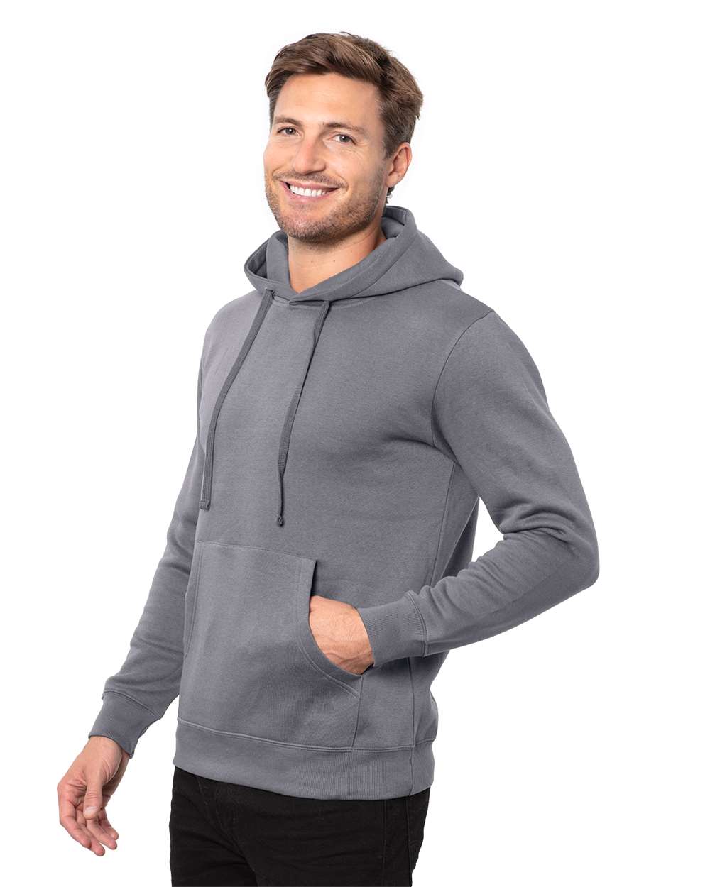 Unisex Epic Fleece Pullover Hooded Sweatshirt - OnModelSide - B815E0583 - Charcoal