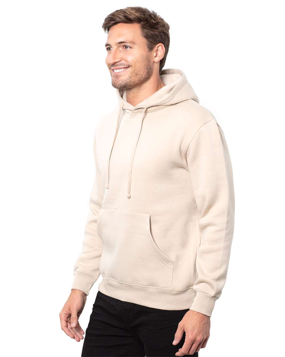 Unisex Epic Fleece Pullover Hooded Sweatshirt - OnModelSide - B815E0733 - Sand