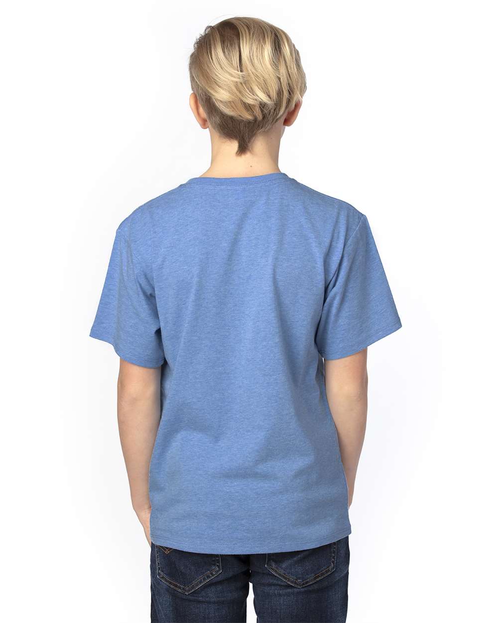 Youth Ultimate CVC T-Shirt - OnModelBack - B804E0122 - Royal Heather