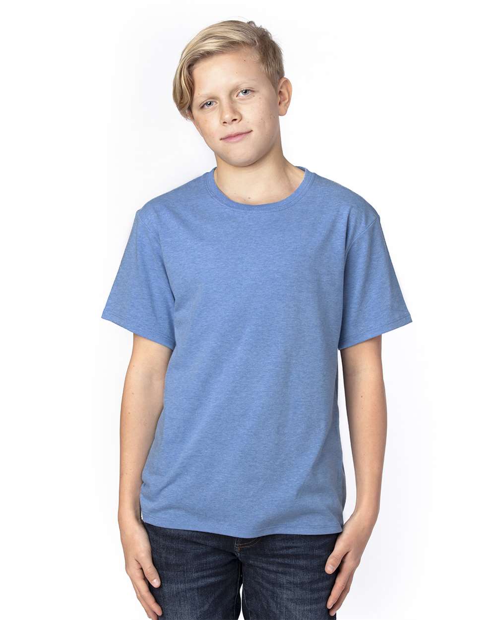 Youth Ultimate CVC T-Shirt - OnModelFront - B804E0122 - Royal Heather