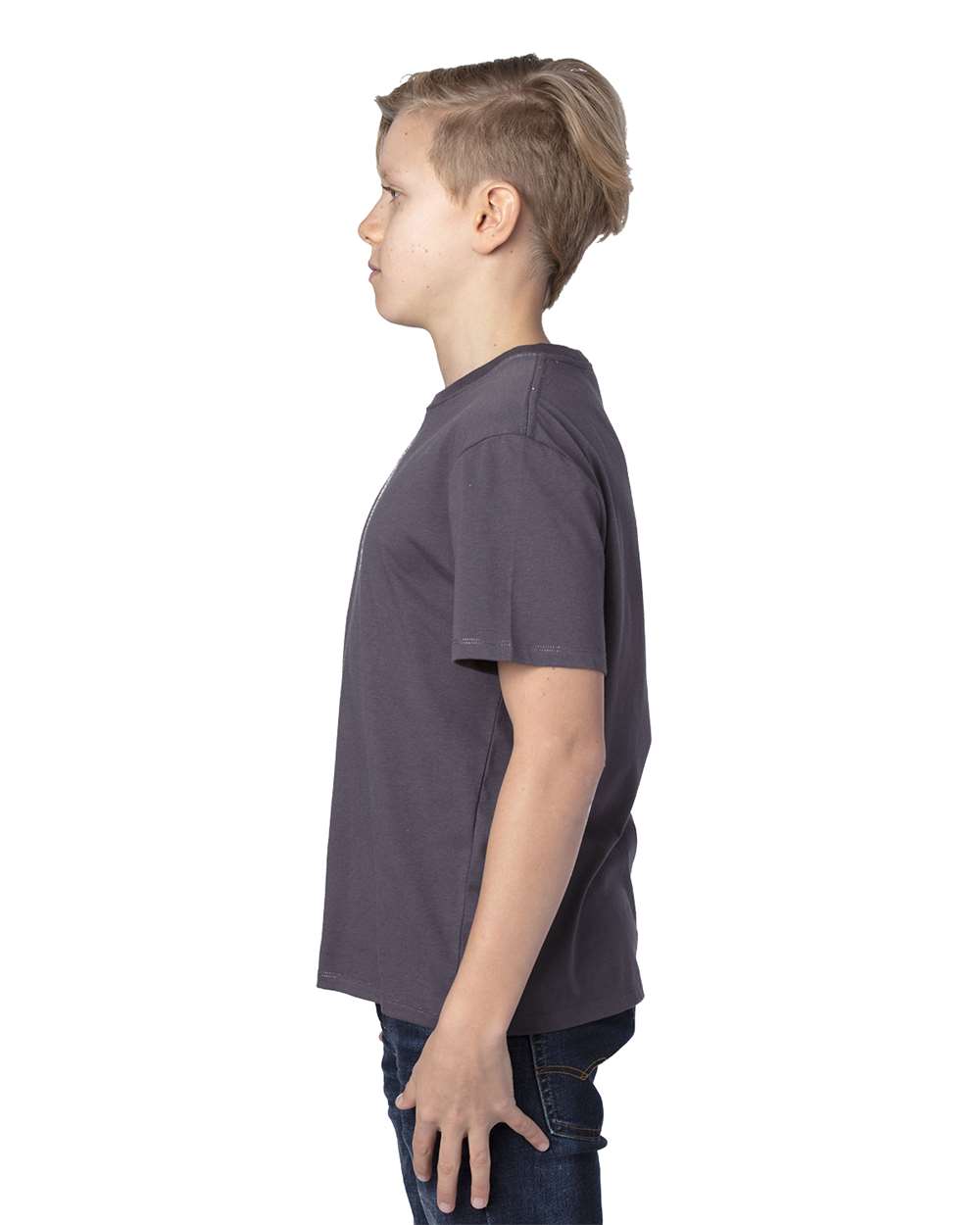 Youth Ultimate CVC T-Shirt - OnModelSide - B804E0092 - Graphite