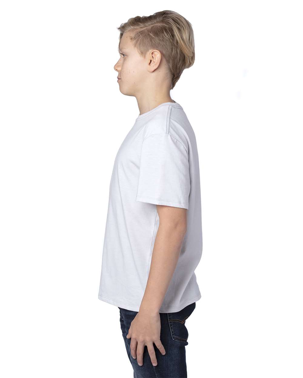 Youth Ultimate CVC T-Shirt - OnModelSide - B804E0132 - Silver