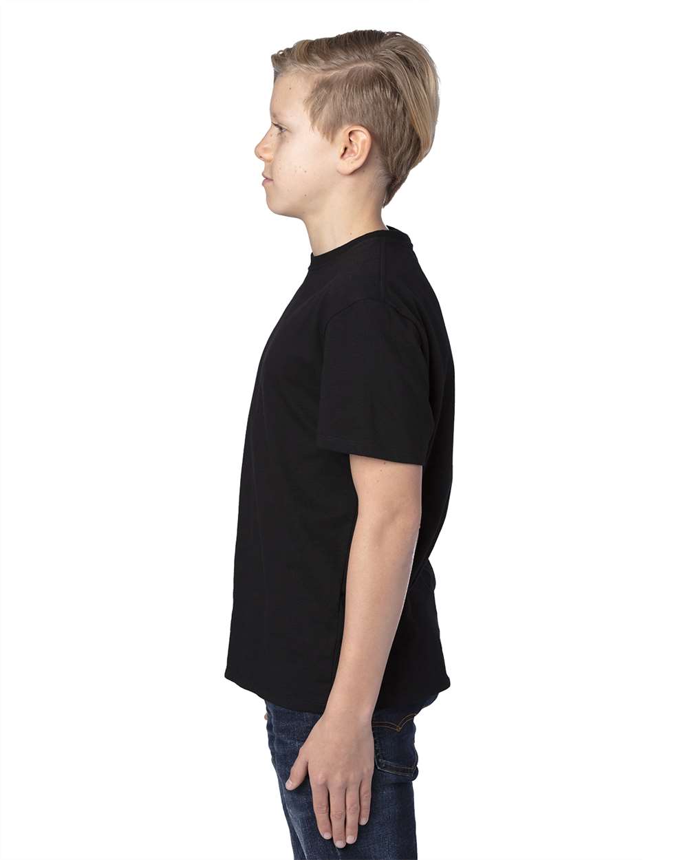 Youth Ultimate CVC T-Shirt - OnModelSide - B804E0502 - Black