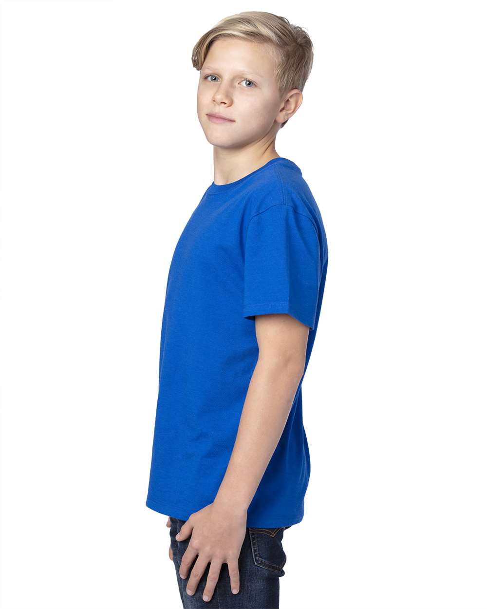 Youth Ultimate CVC T-Shirt - OnModelSide - B804E0752 - Royal