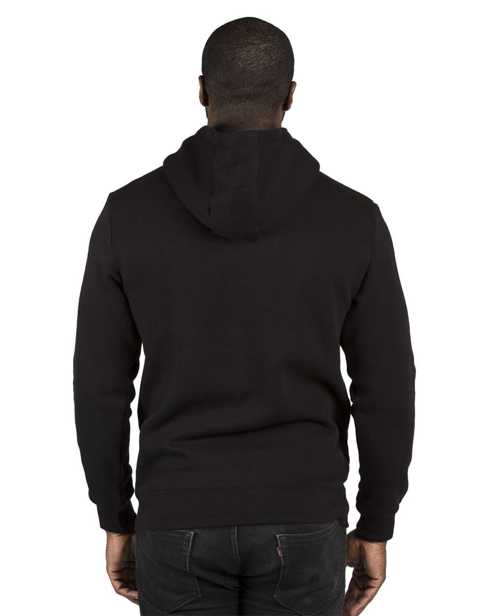 Unisex Ultimate Fleece Pullover Hooded Sweatshirt - OnModelBack - B789E0502 - Black
