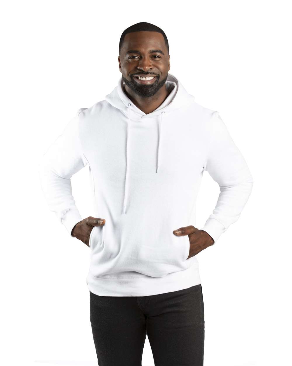 Unisex Ultimate Fleece Pullover Hooded Sweatshirt - OnModelFront - B789E0002 - White