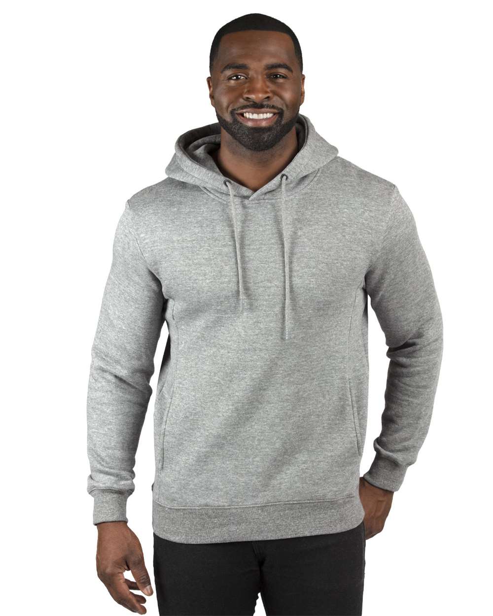 Unisex Ultimate Fleece Pullover Hooded Sweatshirt - OnModelFront - B789E0352 - Heather Grey