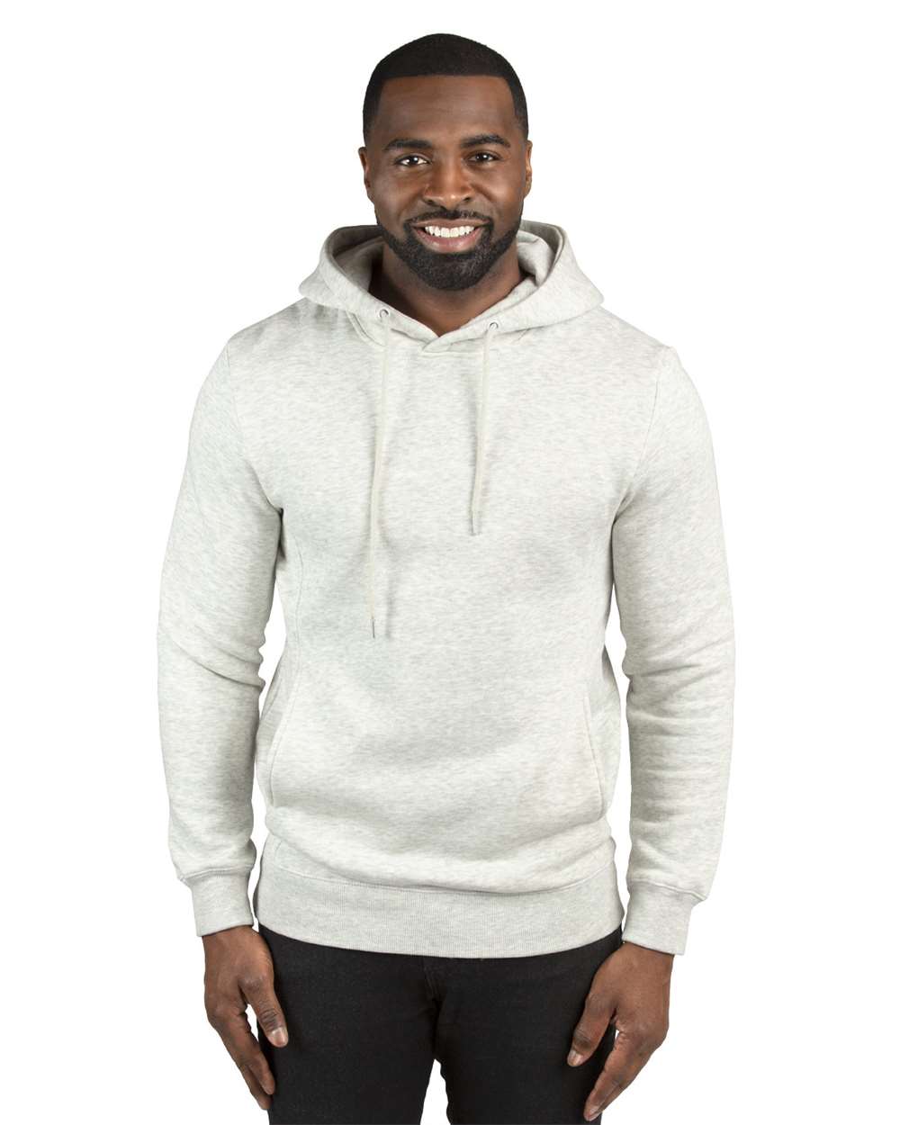 Unisex Ultimate Fleece Pullover Hooded Sweatshirt - OnModelFront - B789E0362 - Oatmeal Heather