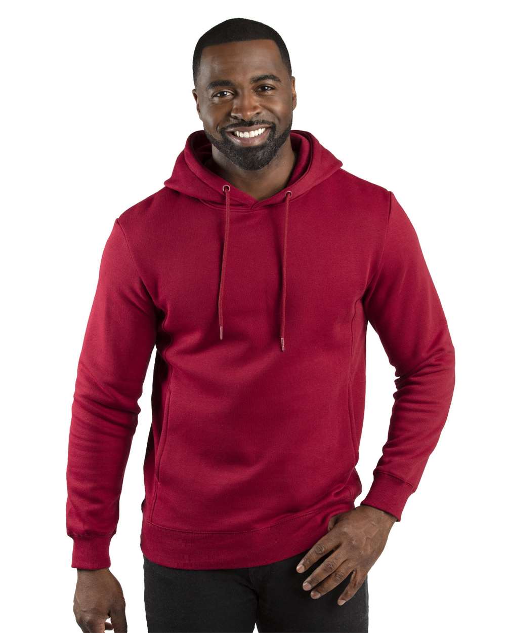 Unisex Ultimate Fleece Pullover Hooded Sweatshirt - OnModelFront - B789E0522 - Burgundy