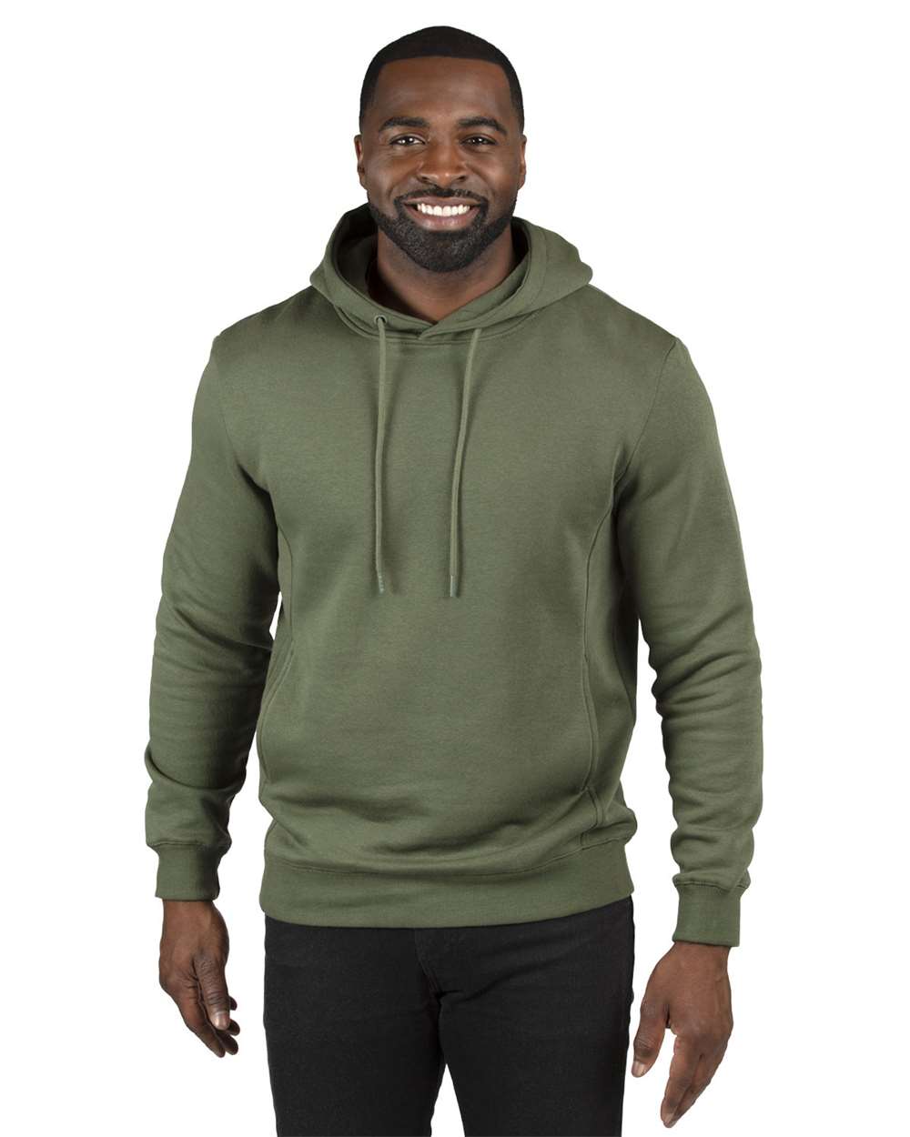 Unisex Ultimate Fleece Pullover Hooded Sweatshirt - OnModelFront - B789E0612 - Army