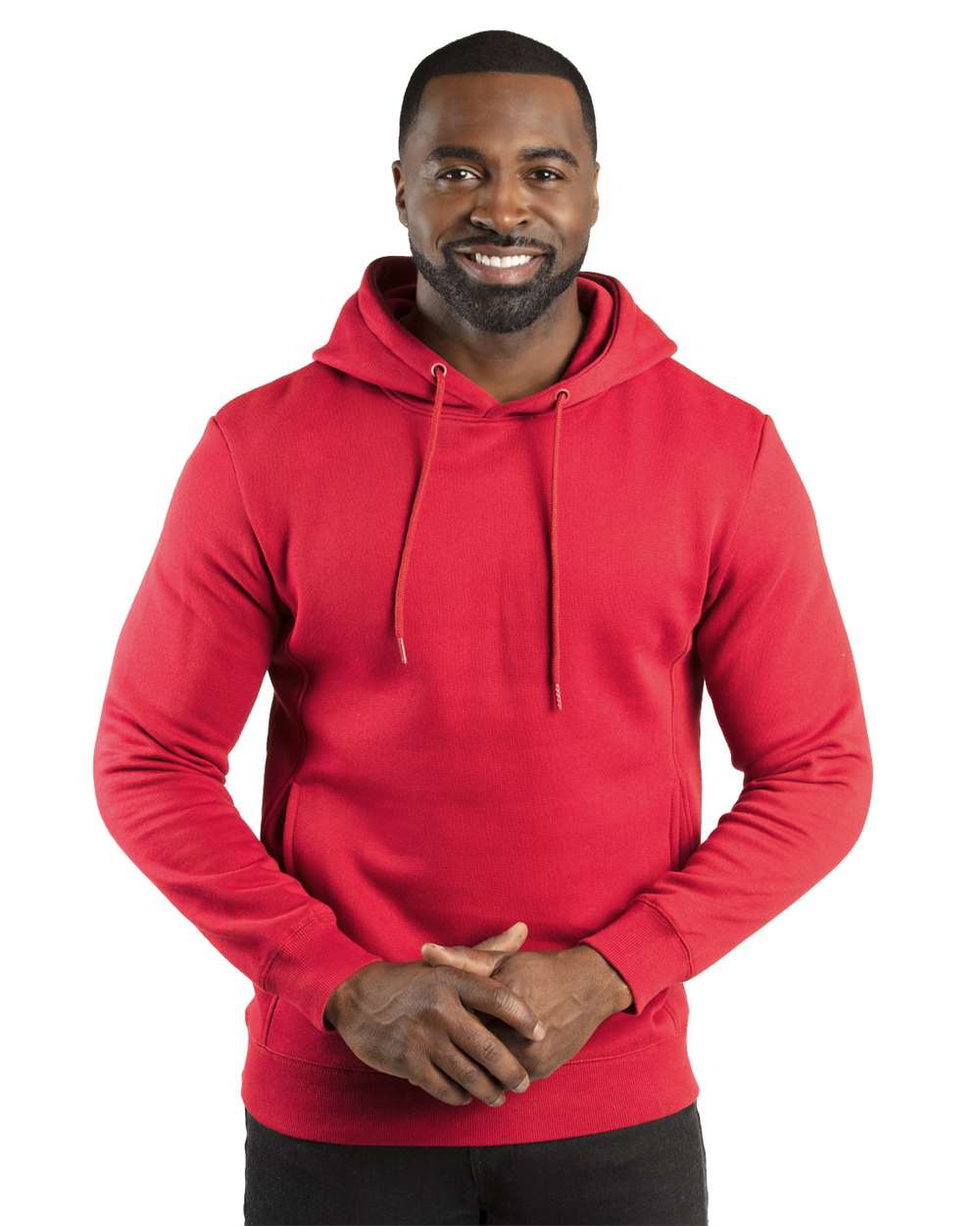 Unisex Ultimate Fleece Pullover Hooded Sweatshirt - OnModelFront - B789E0702 - Red