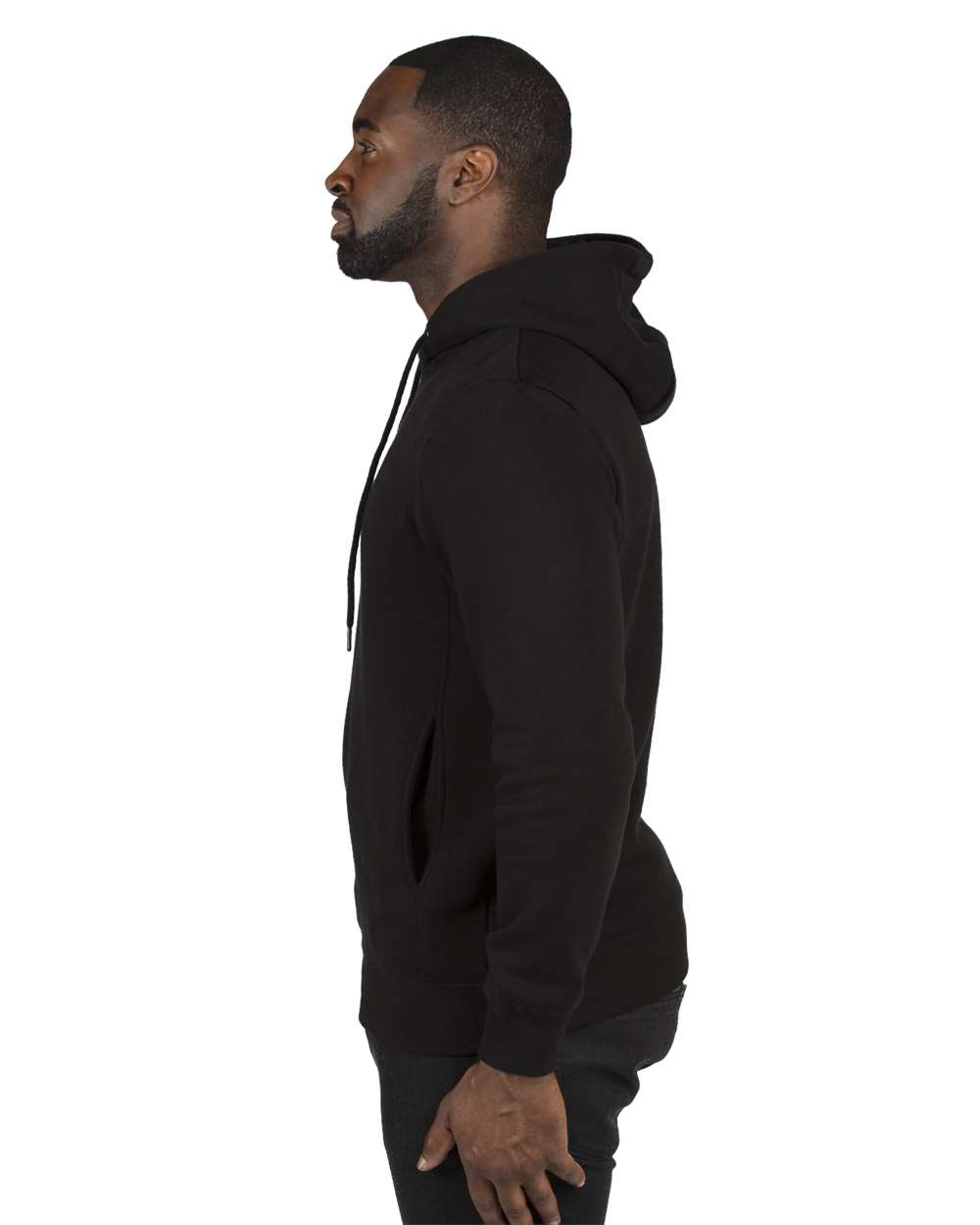 Unisex Ultimate Fleece Pullover Hooded Sweatshirt - OnModelSide - B789E0502 - Black