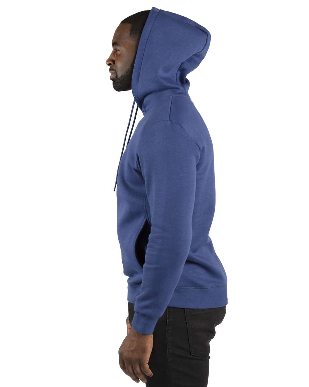 Unisex Ultimate Fleece Pullover Hooded Sweatshirt - OnModelSide - B789E0652 - Navy