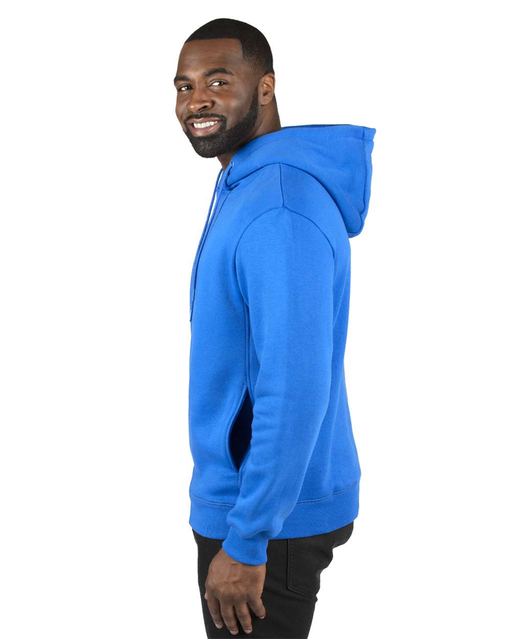 Unisex Ultimate Fleece Pullover Hooded Sweatshirt - OnModelSide - B789E0752 - Royal
