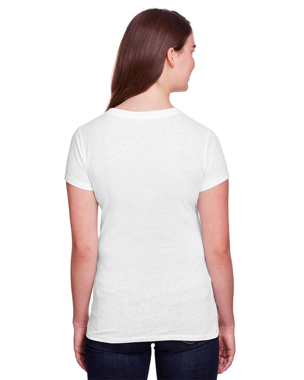 Women's Tri-Blend T-Shirt - OnModelBack - B781E0003 - Solid White Triblend