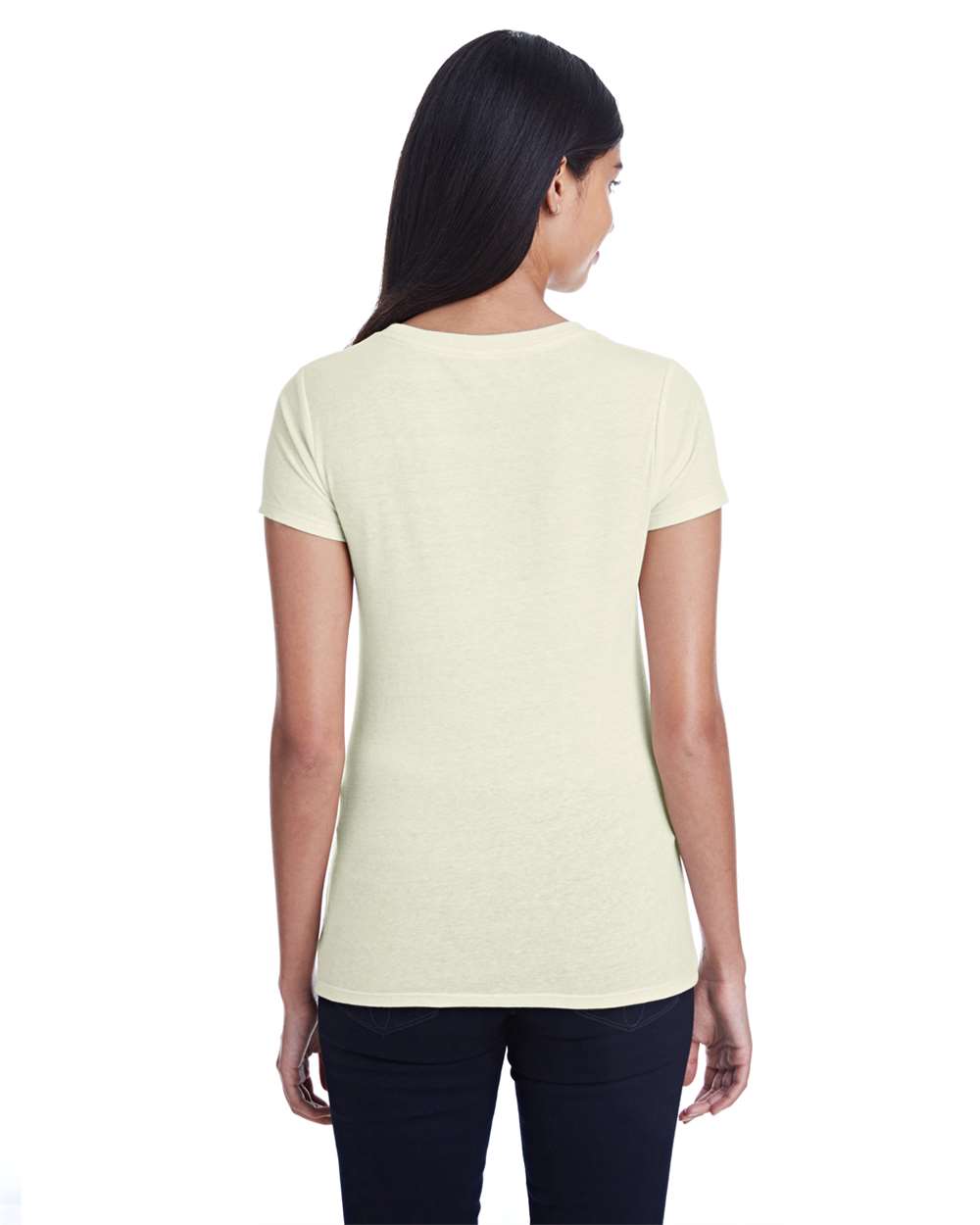 Women's Tri-Blend T-Shirt - OnModelBack - B781E0243 - Cream Triblend