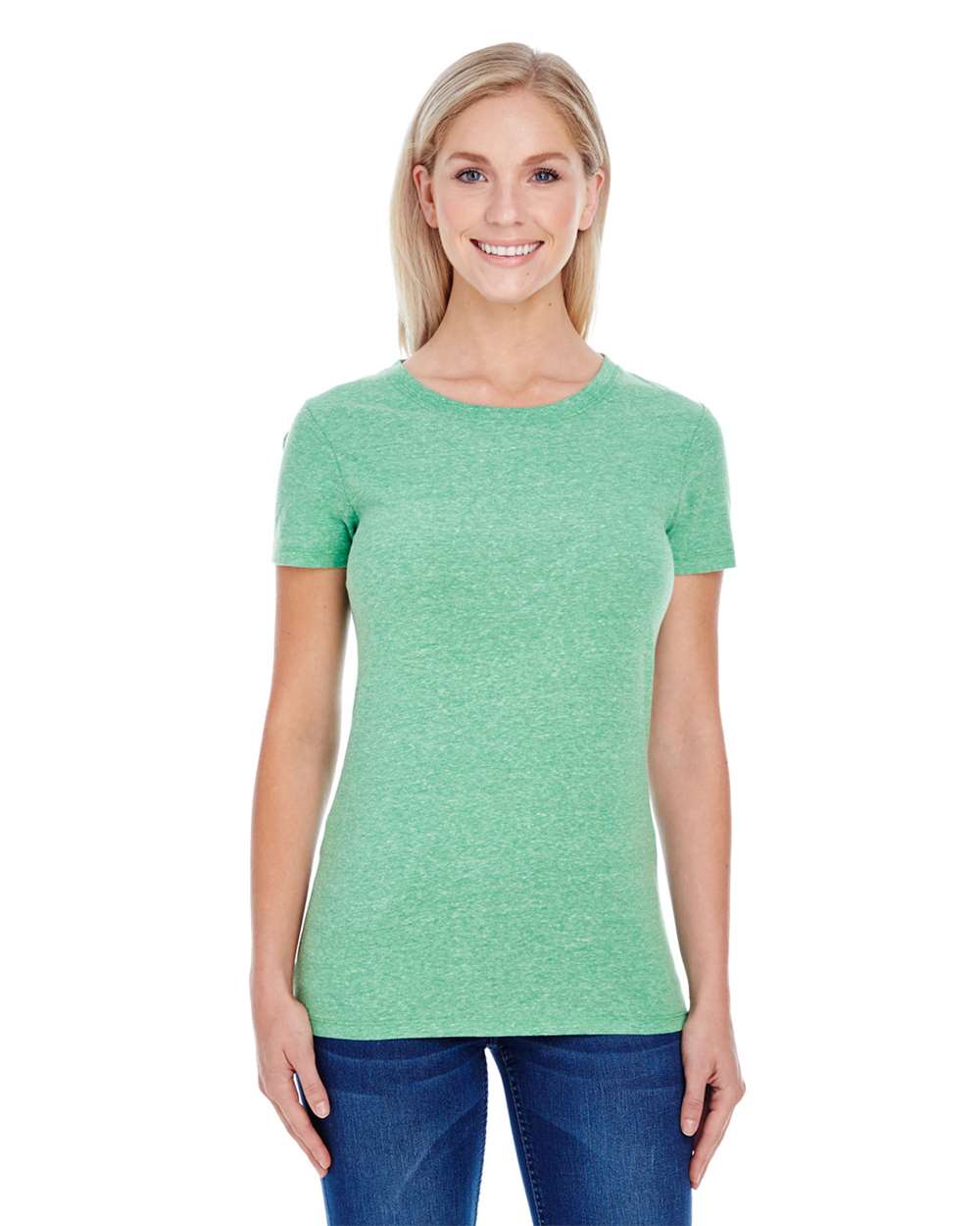 Women's Tri-Blend T-Shirt - OnModelFront - B781E0193 - Green Triblend