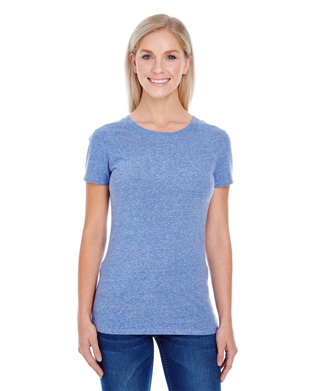 Women's Tri-Blend T-Shirt - OnModelFront - B781E0653 - Navy Triblend