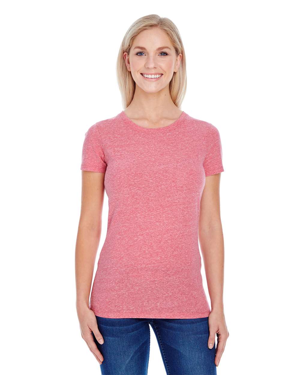Women's Tri-Blend T-Shirt - OnModelFront - B781E0703 - Red Triblend