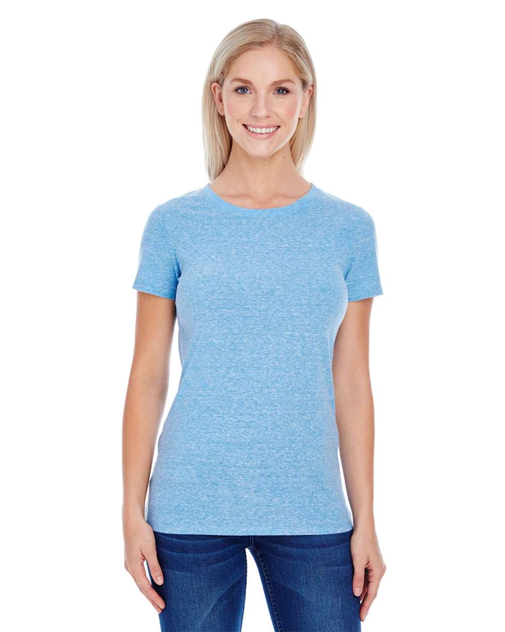 Women's Tri-Blend T-Shirt - OnModelFront - B781E0753 - Royal Triblend