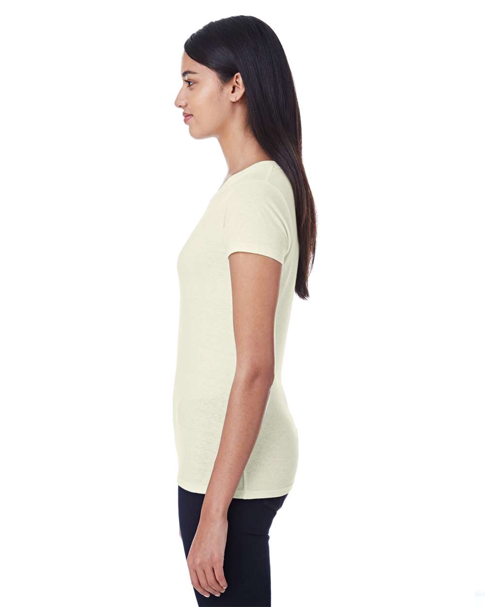 Women's Tri-Blend T-Shirt - OnModelSide - B781E0243 - Cream Triblend