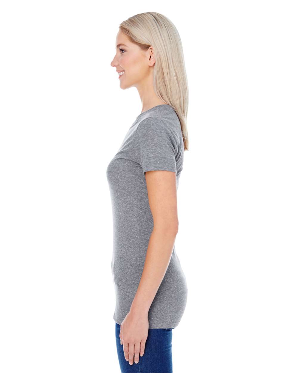 Women's Tri-Blend T-Shirt - OnModelSide - B781E0353 - Grey Triblend