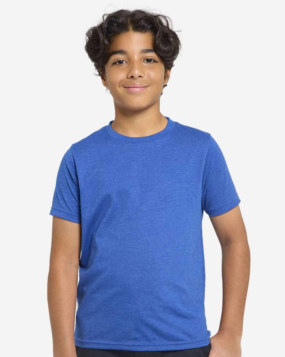 Youth Epic CVC T-Shirt - OnModelFront - B814E0752 - Heather Royal