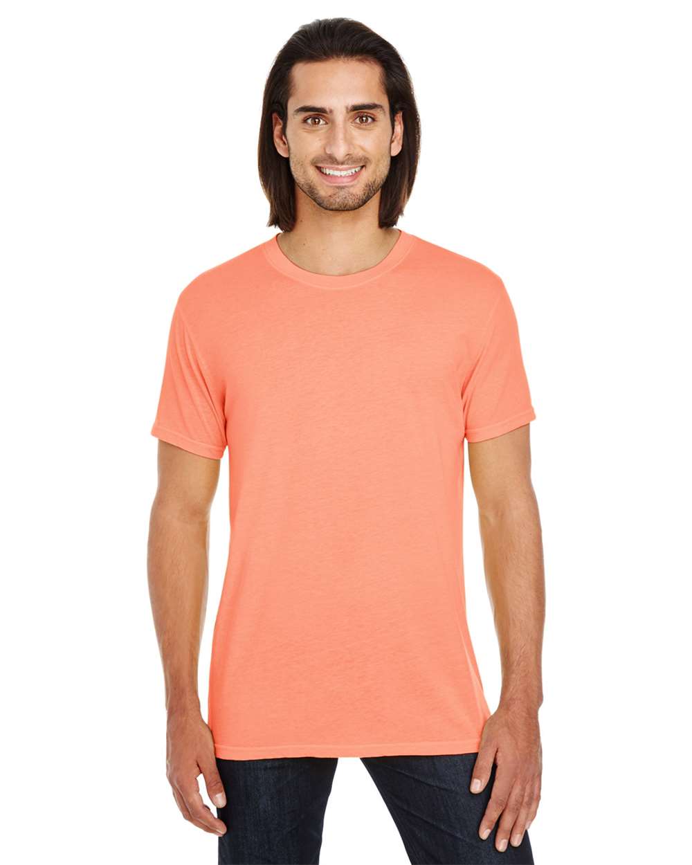 Unisex Pigment Dye T-Shirt - OnModelFront - B863E0168 - Tangerine