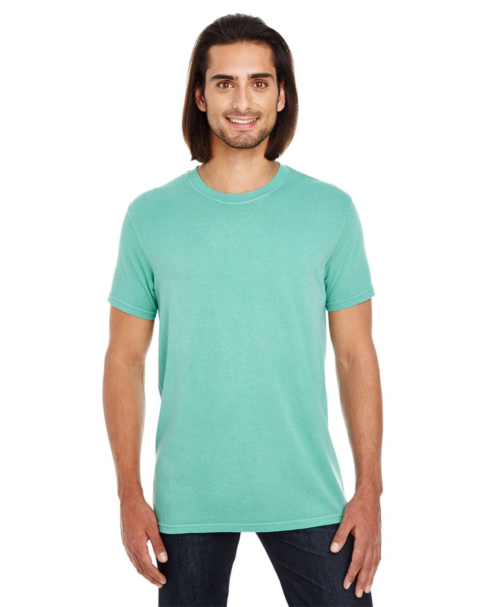 Unisex Pigment Dye T-Shirt - OnModelFront - B863E0172 - Seafoam