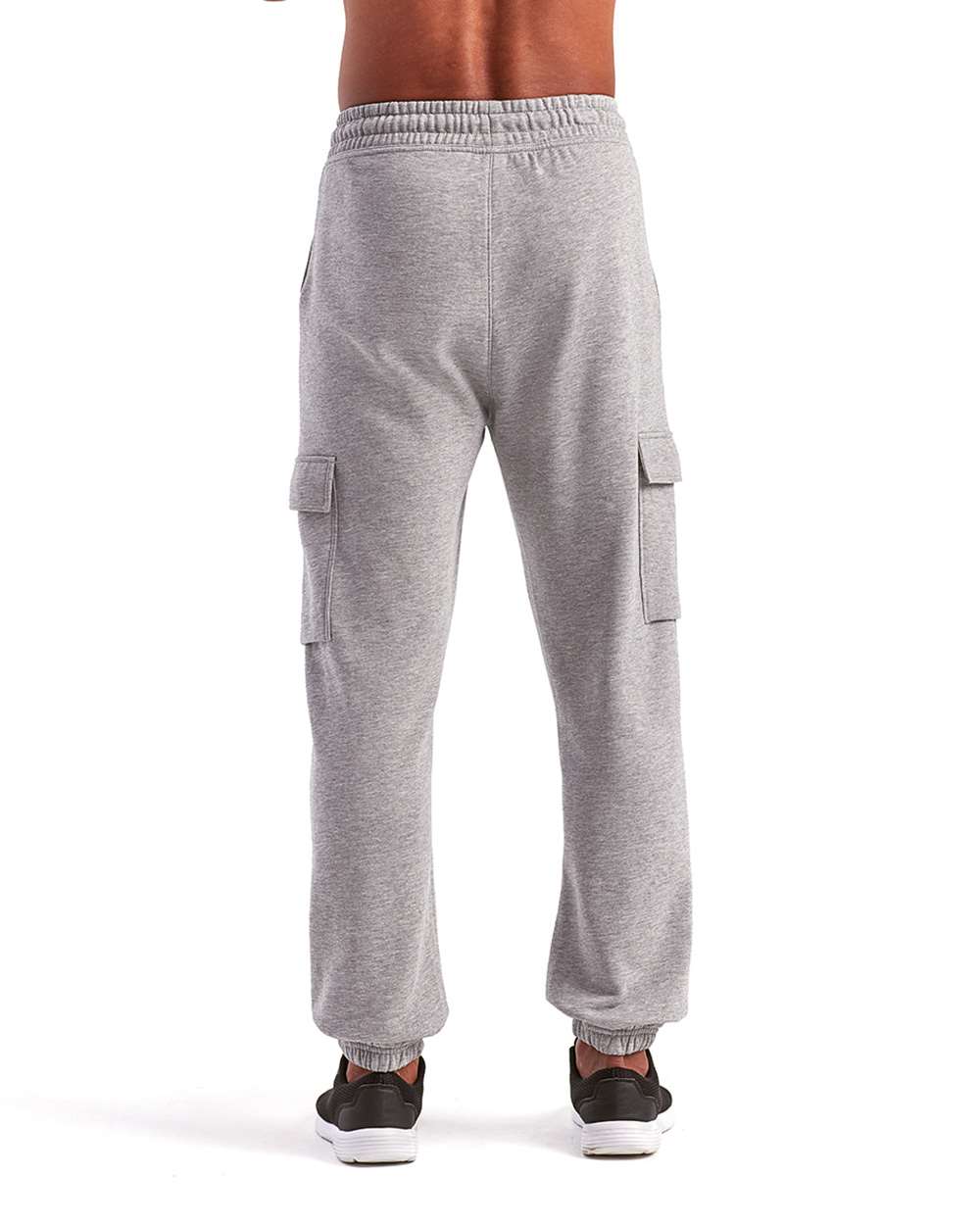 Unisex Riley Cargo Joggers - OnModelBack - B868A2092 - Heather Grey