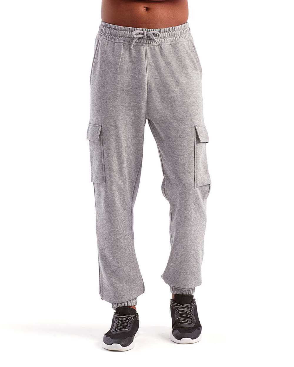Unisex Riley Cargo Joggers - OnModelFront - B868A2092 - Heather Grey