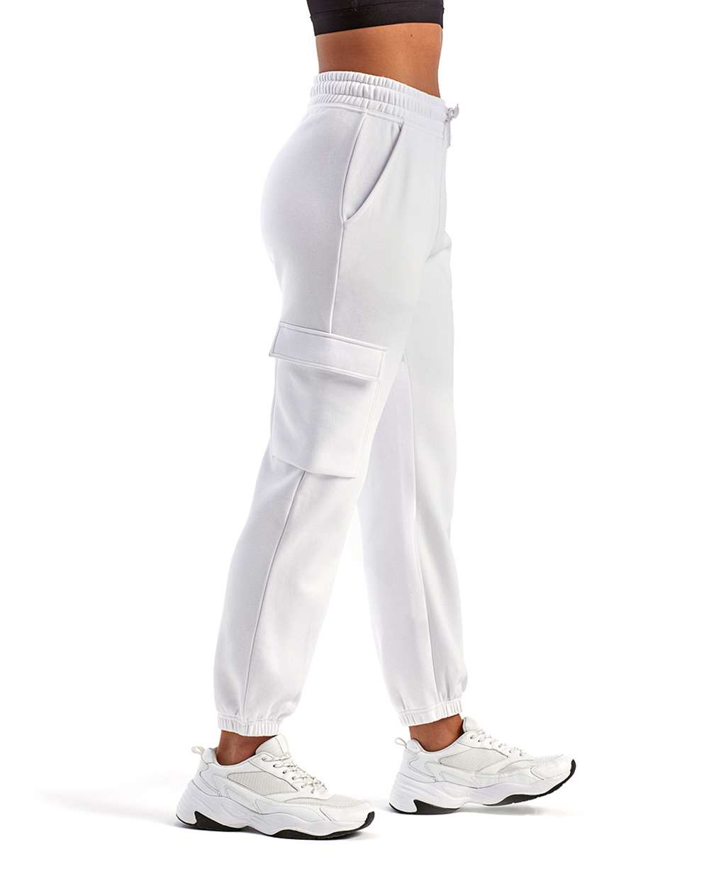 Unisex Riley Cargo Joggers - OnModelSide - B868A2002 - White