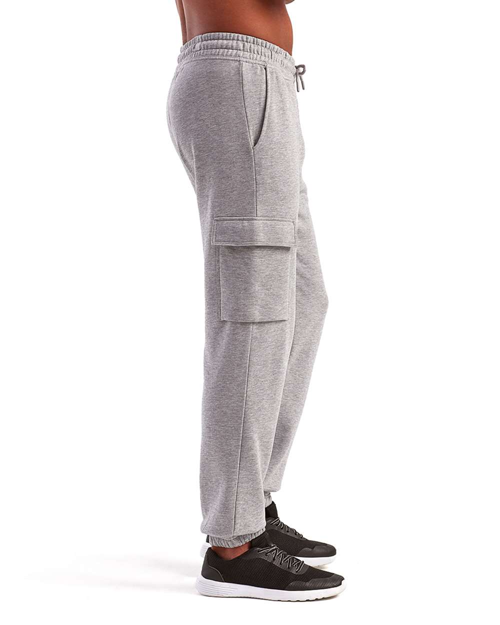 Unisex Riley Cargo Joggers - OnModelSide - B868A2092 - Heather Grey