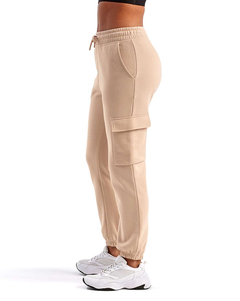 Unisex Riley Cargo Joggers - OnModelSide - B868A2242 - Nude
