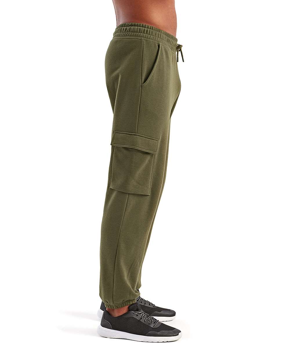 Unisex Riley Cargo Joggers - OnModelSide - B868A2542 - Olive