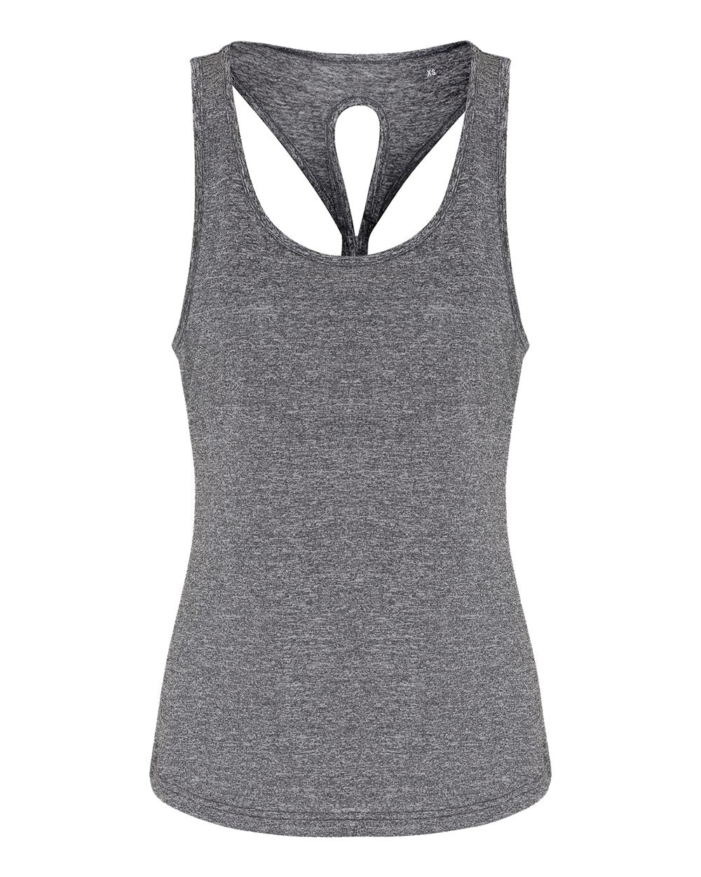 Women's Knot Back Venus Tank - Front - B848A2582 - Black Melange