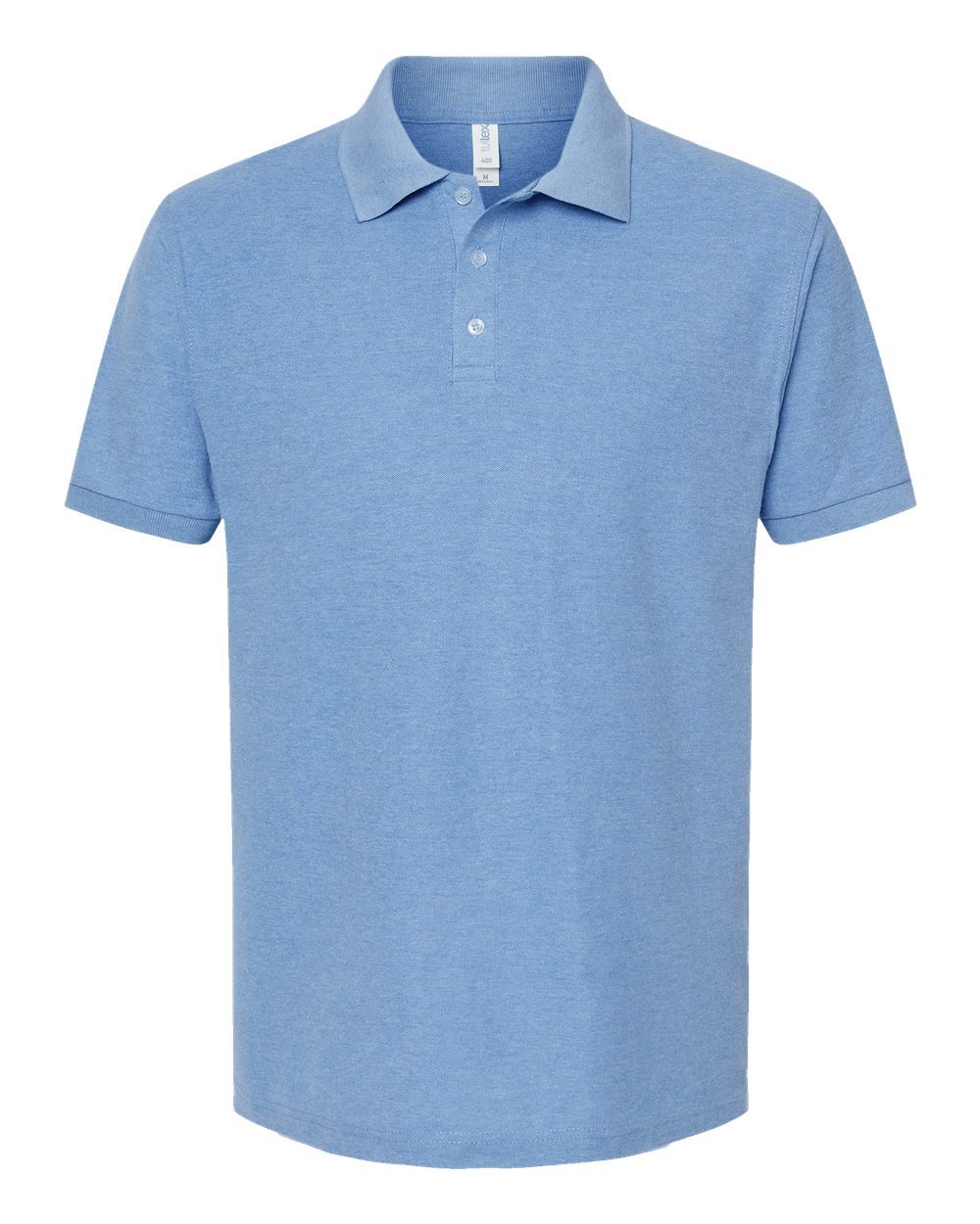 Men's 50/50 Sport Pique Polo - Front - B10559253 - Heather Light Blue