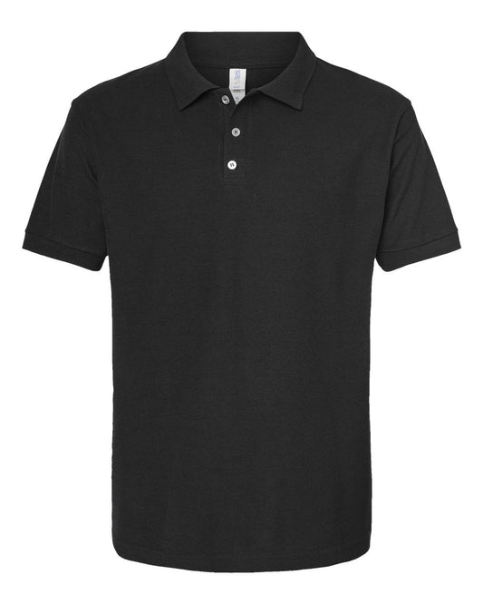 Men's 50/50 Sport Pique Polo - Front - B10559503 - Black