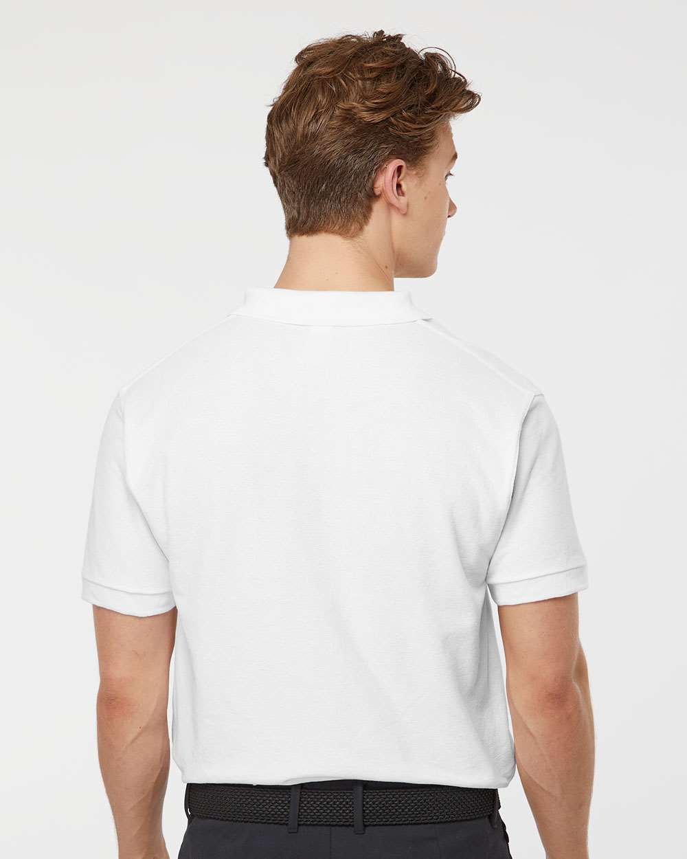 Men's 50/50 Sport Pique Polo - OnModelBack - B10559003 - White