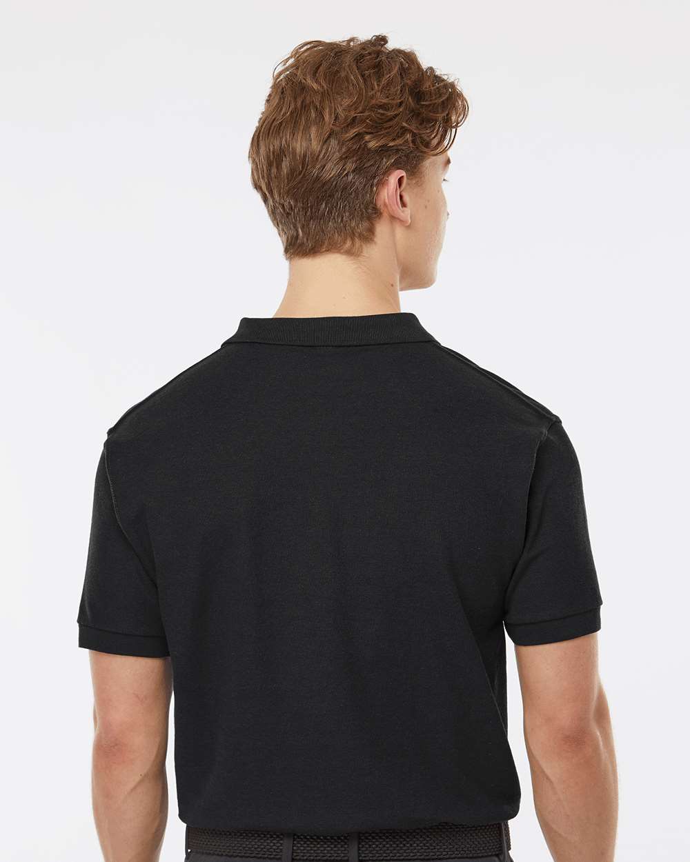 Men's 50/50 Sport Pique Polo - OnModelBack - B10559503 - Black